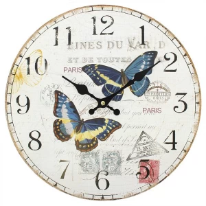 Shabby Chic Double Butterfly Wall Clock