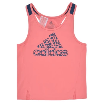 adidas Girls Leo Tank Top - Pink/Navy, Size 11-12 Years, Women