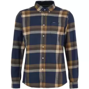 Barbour Mens Folley Tailored Shirt Navy Large