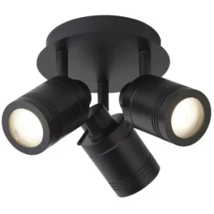 Searchlight Samson 3 Light IP44 Bathroom Spot Plate, Matt Black IP44