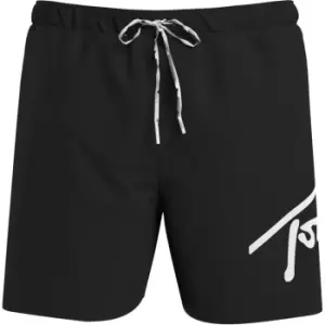 Tommy Hilfiger Signature Logo Drawstring Swim Shorts - Black