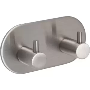 Eclipse Self Adhesive Dual Hook Rail 96x48mm in Silver