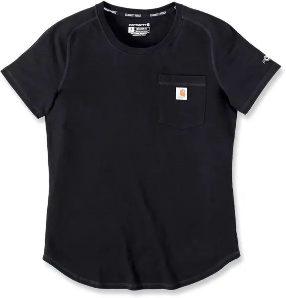 Carhartt Force Relaxed Fit Midweight Pocket Ladies T-Shirt, black, Size S for Women