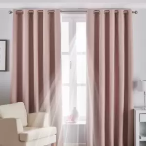 Twilight Thermal Blackout Eyelet Curtains Blush