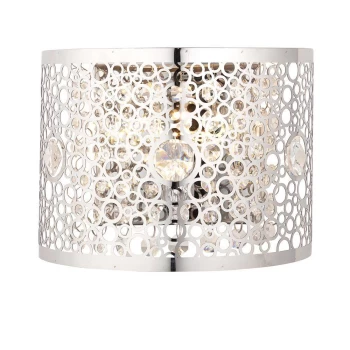 Fayola 1 Light Wall Light Chrome Plate & Clear Crystal, G9