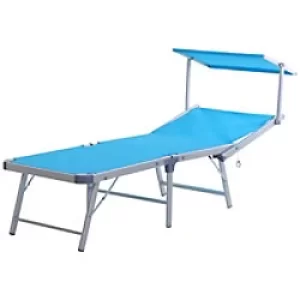 Outsunny Lounger 84B-433BU Aluminum, Texteline Blue