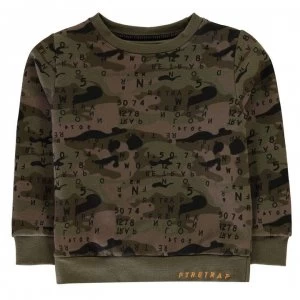 Firetrap Crew Sweatshirt - Black Camo