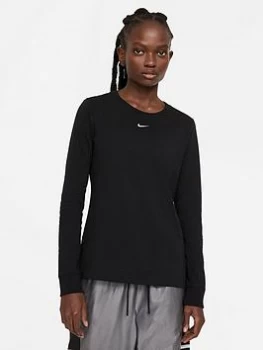 Nike NSW Essential Linear Long Sleeve Top - Black, Size S, Women