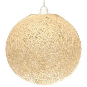 Abaca Beige Twine Ball Pendant Light Shade D280mm