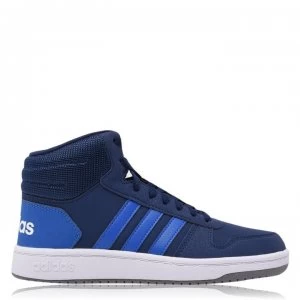 adidas Hoops Mid Trainers Junior Boys - Navy/Blue/Wht