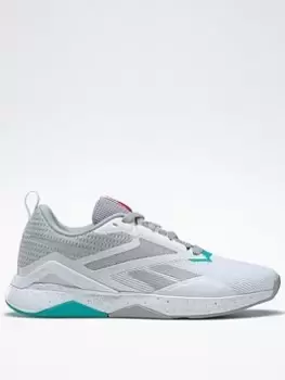 Reebok Nanoflex V2 Shoes - Grey/White, Size 4, Women