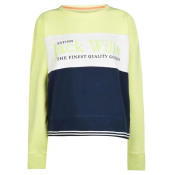 Jack Wills Emmerson Colour Block Crew Neck Sweatshirt - Yellow