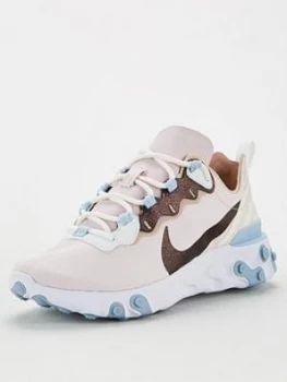 Nike React Element 55 - Pink/White , Pink/White, Size 7, Women