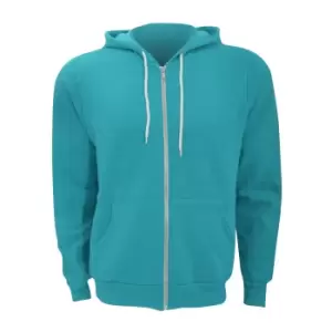 Canvas Unixex Zip-up Polycotton Fleece Hooded Sweatshirt / Hoodie (XS) (Teal)