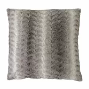 Crossland Grove Stripe Faux Fur Cushion Natural 550x550mm