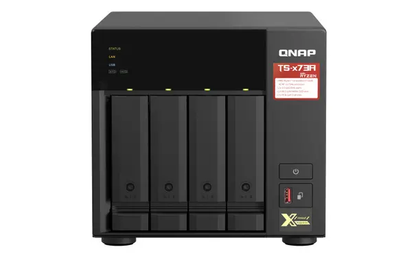 QNAP TS-473A 8GB RAM with 32TB Installed Storage 4 Bay SATA 0 1 5 6 10 JBOD Desktop NAS Storage TS-473A-8G/32TB-IW