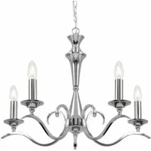 Hanging Flush Ceiling Pendant 5 Light chrome Chandelier Classic Lamp Bulb Holder