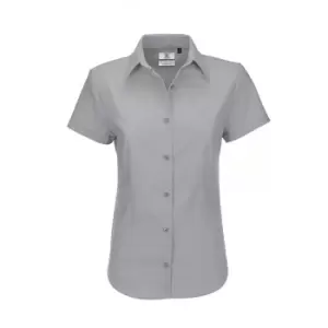 B&C Ladies Oxford Short Sleeve Shirt / Ladies Shirts (5XL) (Silver Moon)