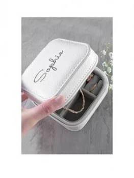 Personalised White Travel Jewellery Case