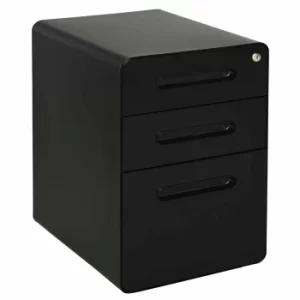 Hutton Modern Steel Filing with 3 Drawers, black