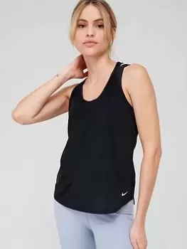 Nike One Breathe Tank Top - Black/White, Size L, Women