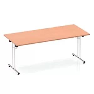 Sonix Rectangular Chrome Leg Folding Meeting Table 1800x800mm Beech