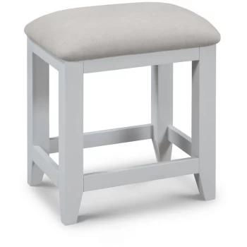 Solid Oak Grey Dressing Table Stool With Cushion Seat - Elise