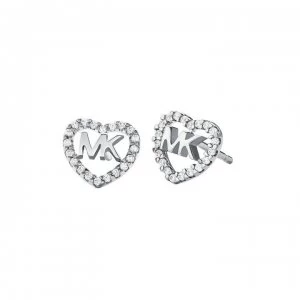 Michael Kors Logo Heart Earrings - Silver