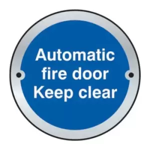 Automatic Fire Door Keep Clear Door Disc - SSS (75mm Dia.)