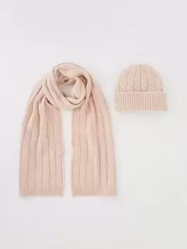 Tommy Hilfiger Timeless Scarf & Beanie Set - Pink