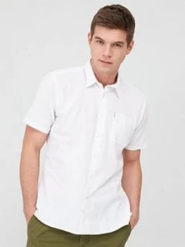 Barbour Linen Short Sleeved Shirt - White Size M Men