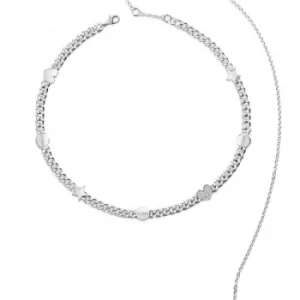 Ladies Guess Silver Plated Love Chain Necklace