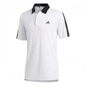 adidas Bold Brand Golf Polo Shirt Mens - White/Black