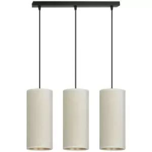 Emibig Bente Black Bar Pendant Ceiling Light with White Fabric Shades, 3x E14