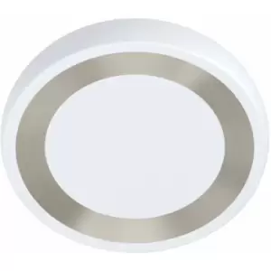 Flush Ceiling Light Colour White Shade White Silver Plastic Bulb LED 22W