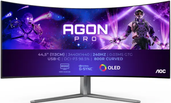 AOC AGON PRO 45" AG456UCZD WideScreen Quad HD Gaming OLED Monitor