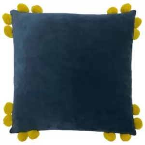 Furn Hoola Pom Pom Cushion Cover (One Size) (Navy/Olive)