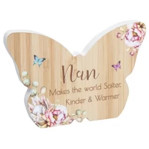 Vintage Floral Butterfly Plaque Nan