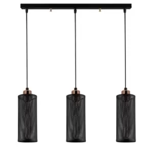 Model 13 Deco 3-Light Tracking Pendant Lamp Black