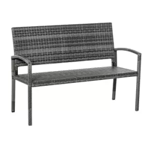 Rattan Love Seat Outdoor Patio Armchair for 2, Grey