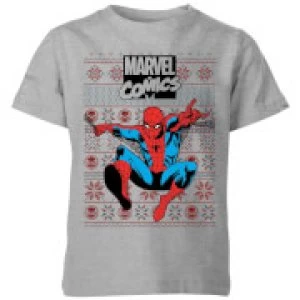 Marvel Avengers Classic Spider-Man Kids Christmas T-Shirt - Grey - 3-4 Years