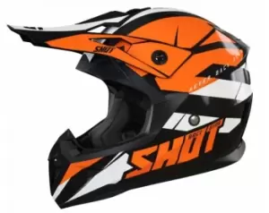 SHOT Pulse Revenge Black Orange White Glossy Offroad Helmet L