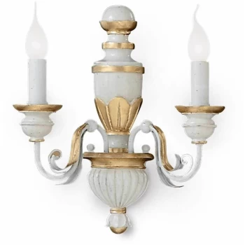 Ideal Lux Lighting - Ideal Lux Firenze - 2 Light Indoor Candle Wall Light Gold, Ivory, E14