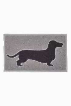 Black Dog Silhouette Recycled Rubber Doormat