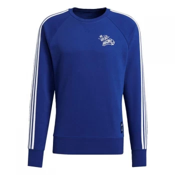 adidas Real Madrid Graphic Crew Sweatshirt Mens - Victory Blue / White