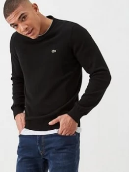 Lacoste Sportswear Classic Crew Neck Knitted Jumper - Black, Size 4, Men