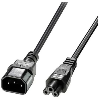 LINDY Current Cable [1x IEC C14 plug - 1x C5 Mickey Mouse socket] 1m Black