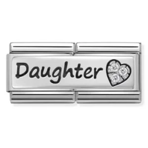 Nomination CLASSIC Silvershine Double Link Daughter Heart Charm...