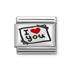 Nomination Classic Silver I Love You Post-it Note Charm