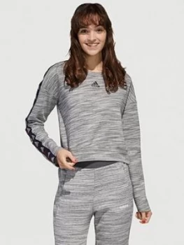 adidas Essentials Tape Sweat, Medium Grey Heather, Size XL, Women